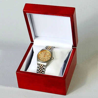 Mahogany Watch/Bangle (Pillow) Box- Deluxe- 4 1/2" x 4 1/2" x 3 1/4"H