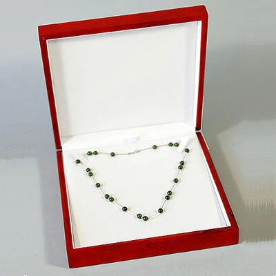 Mahogany Large Necklace Box- 7 1/2" x 7 1/2" x 2 1/8"H