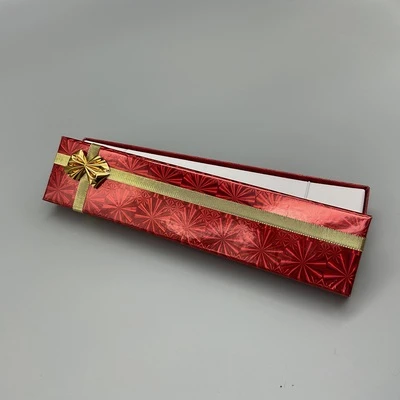 Red Bowtie Hologram Box for Watch/Bracelet - 8" x 1 3/4" x 1"