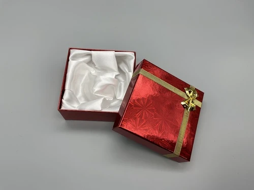 Red Bow/Tie Hologram Box for Bangle/Watch - 3 1/4" x 3 1/4" x 1 1/2"
