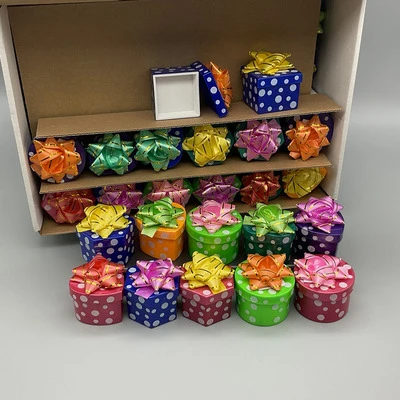 Mini Hat Boxes - Assorted Polka Dot Colors (Package of 48)