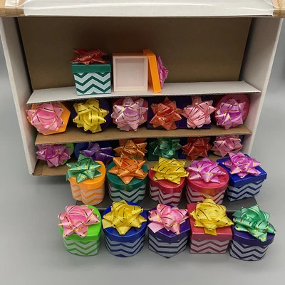 Mini Hat Boxes - Assorted Chevron Colors (Package of 48)