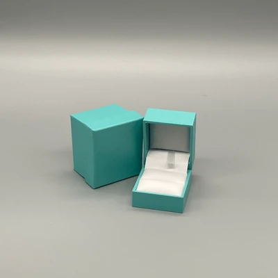 Teal Leatherette Ring Box 1-7/8 x 2 x 1-1/2