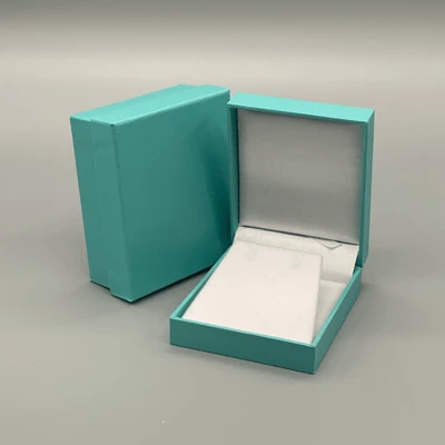 Teal Leatherette Small Earring Box - 1-7/8 x 2 x 1-1/2 H