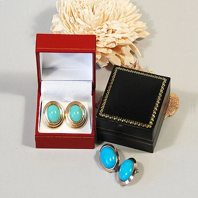 Small Leatherette Earring Box - 1 7/8 x 2 x 1 1/2 H-