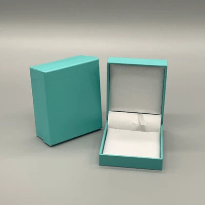 Teal Leatherette Pendant Box- 2-5/8 x 3-1/8 x 1-1/8 H