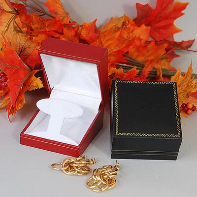 Leatherette T-Earring Box- Earring Tree Style- 2 3/4" x 3" x 1 5/8"H