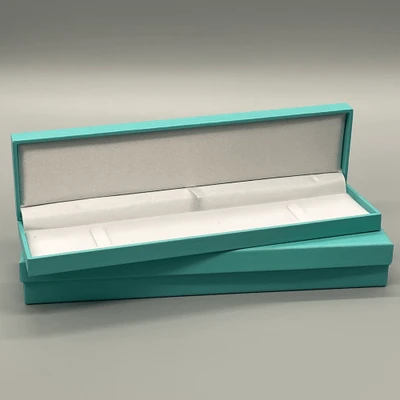 Teal Leatherette Bracelet Box - 9-1/2 x 2-1/8 x 1 H