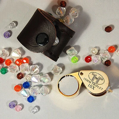 Precision Loupe- Gold/Gold- 18mm Triplet, 10X- Included Leather Case
