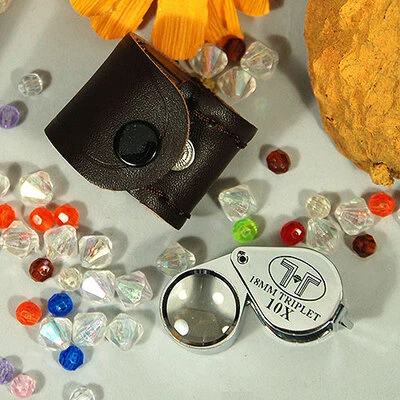 Precision Loupe- Silvertone- 18mm Triplet, 10X- Included Leather Case