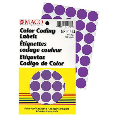 Round Label 3/4"- Purple- 1000/pack