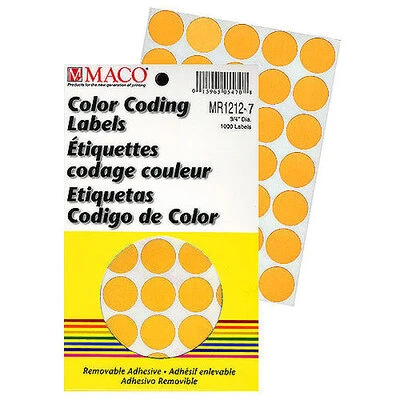 Round Label 3/4"- Orange- 1000/pack