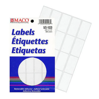 Rectangle Labels- 5/8" x 1 1/4"- 800/pack