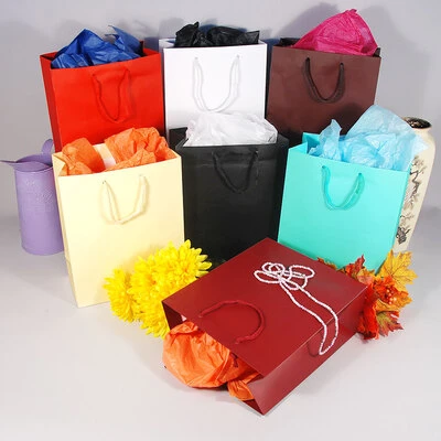 Gift Tote Bags- Matte Laminated- 8" x 4" x 10"H- Price Per 10 Bags