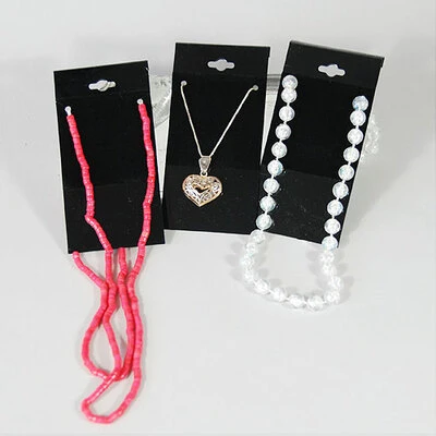 Necklace and Pendant Cards- 2" x 4"- Plain- Black- Price Per 100