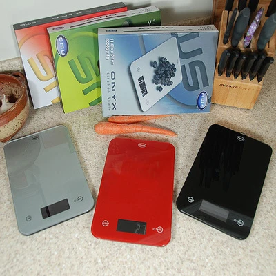 Scale- 5000g Capacity x 1g Resolution- Super Thin- Only 5/8" Tall.  Modern Touch Buttons on Glass