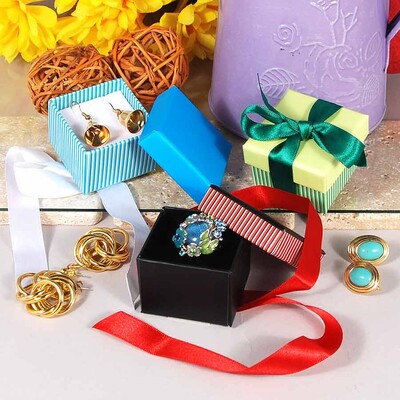 Ribbon Boxes- Ring- Self-Tie- 1 7/8" x 1 7/8" x 1 3/8"H- 40/Case