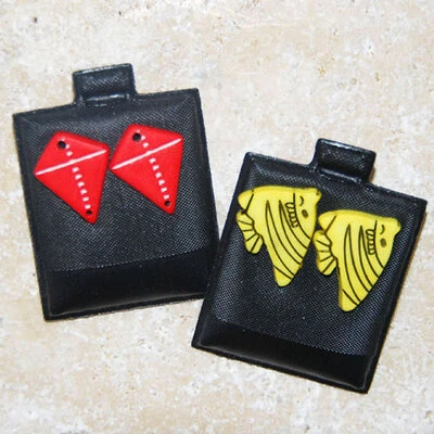Puff Earring Cards- Plain- Black- Vinyl