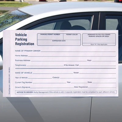 Vehicle Parking Registration Form- 50/Pack