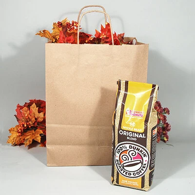 Paper Shopping Bags- Natural Kraft- Debbie- 10" x 5" x 13"- 80 lb Basis Wt- 250/pk