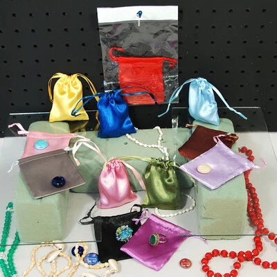 Satin Drawstring Pouch- 2 3/4" x 3"- Packed in Assorted Dozens