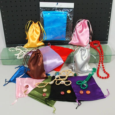 Satin Drawstring Pouch- 5" x 6"-   Packed in Assorted Dozens