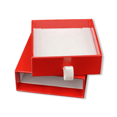 Sliding Drawer Box for Earrings or Pendant Gloss Red