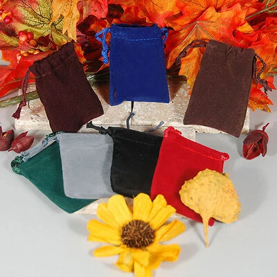 Velour Textured Drawstring Pouches- 2" x 3"- Price Per 25 Pouches