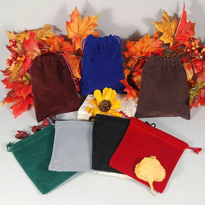 Velour Textured Drawstring Pouches- 4" x 5"- Price Per 25 Pouches