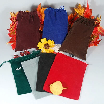Velour Textured Drawstring Pouches- 5" x 7"- Price Per 25 Pouches