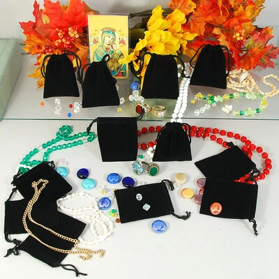 Velour-Textured Drawstring Pouches- Economy- 2 1/2" x 3"- Price Per Dozen