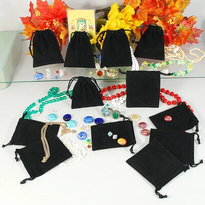 Velour-Textured Drawstring Pouches- Economy- 3" x 3 1/2"- Price Per Dozen