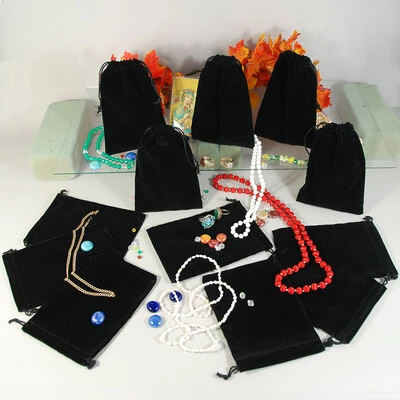 Velour-Textured Drawstring Pouches- Economy- 5" x 7 3/8"- Price Per Dozen