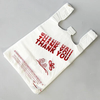 T-Shirt Bags- 11 1/2" x 6" x 21"- 13 mic. Printed Thank You- 1,000/case