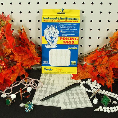 Jewelry Tyvek Dumbbell Label- 1/2" x 1 3/8"- Tear Proof- 1000/Pack- Includes Free Pen-