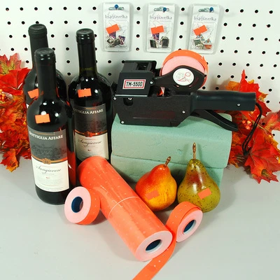 Red Pricing Labels for #TM5500 Labeler- 13/16" x 15/32"- 1,000 Labels/Roll- Price Per 10 Rolls
