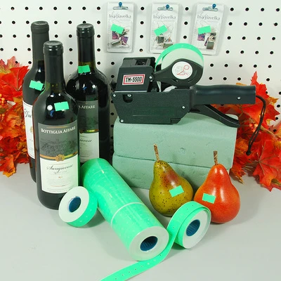 Green Pricing Labels for #TM5500 Labeler- 13/16" x 15/32"- 1,000 Labels/Roll- Price Per 10 Rolls