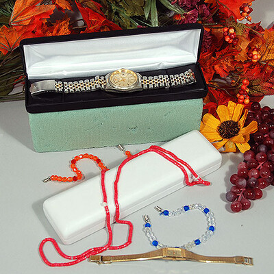 Necklace/Bracelet/Watch Box- 8" x 2" x 1"