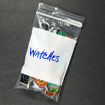 Resealable White Block Poly Bags- Zip Seal- 3" x 5"- 2 Mil- 1,000/box