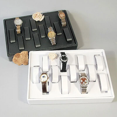 Watch Display Tray- Stackable- 12 1/2" x 8 3/4" x 1 7/8"H- Holds 12