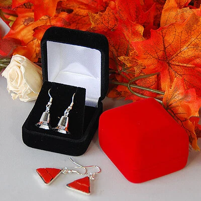 Velvet Earring Box- 1 7/8" x 2 1/8" x 1 1/2"H