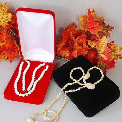 Velvet Necklace Box- 4 1/4" x 7" x 1 5/8"H