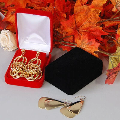 Velvet Pendant/Earring Flap Style Box- 2 1/4" x 3" x 1 1/4"H