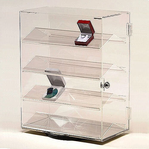 Acrylic Countertop Showcase- Revolving 360 Degree- Rectangular- 13 1/2" x 7 3/8" x 17 3/8"