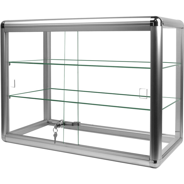 Aluminum Tempered Glass Countertop Showcase 24" x 12" x 18"H