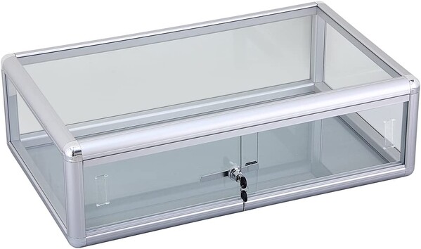 Aluminum Tempered Glass Countertop Showcase 30" x 18" x 9"H