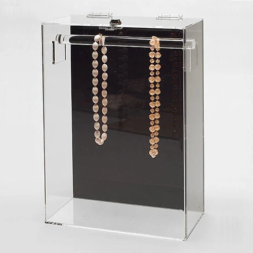 Acrylic Countertop Showcase for Necklaces- Bar at Top- Stationary- 10 1/4" x 5 1/4" x 15"H