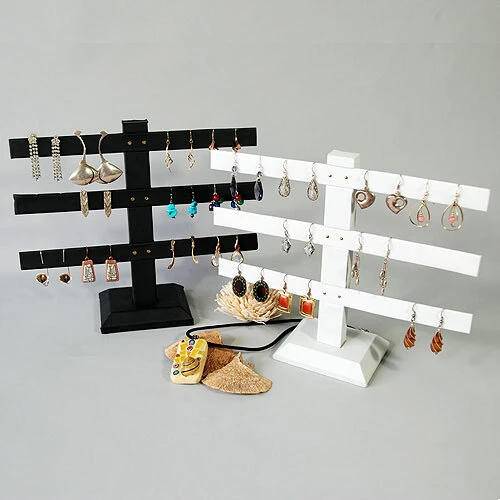 Earring Stand- 3 Bar- Holds 12 Pairs- 10 1/4" x 2 3/4" x 8 1/2"H
