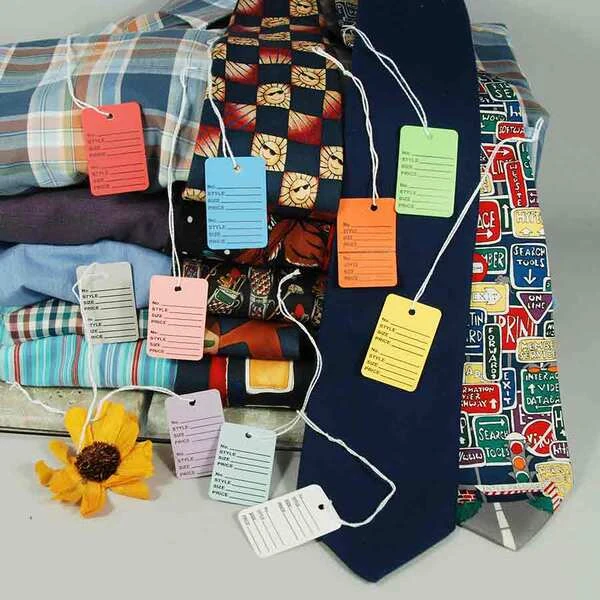 Garment Tags- Small Strung 1 1/4" x 1 7/8"- 1,000/Box
