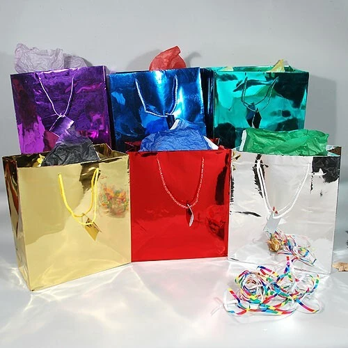 Foil Gift Bags- Large- 11 1/2" x 5 3/4" x 13"- Price is Per Dozen
